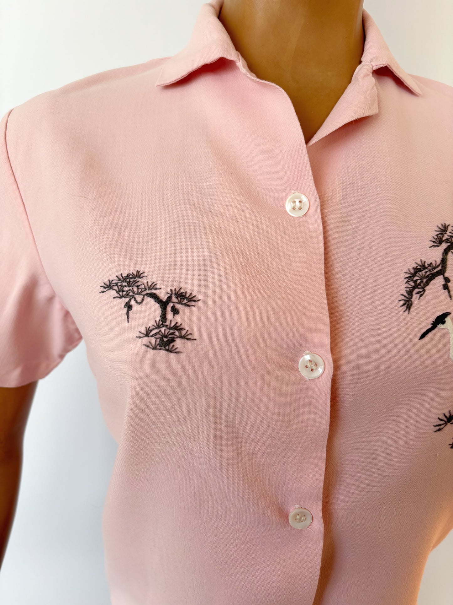 1940s/50s Asian Style Embroidery Blouse | S