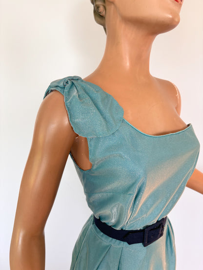 1950s Mr. Ray of California Chrome Spun Dress | XS/S