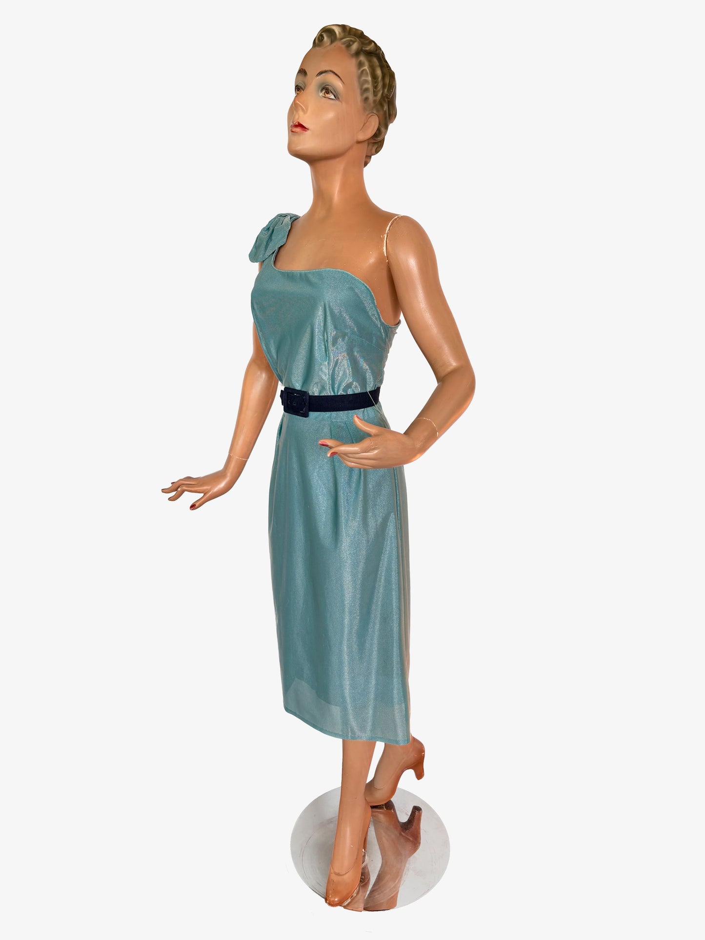 1950s Mr. Ray of California Chrome Spun Dress | XS/S