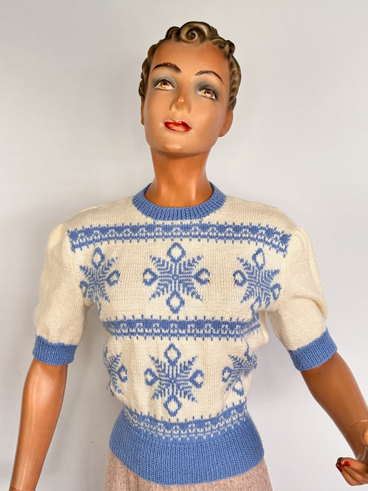 1940s Style Hand Knitted Sweater | M-XL