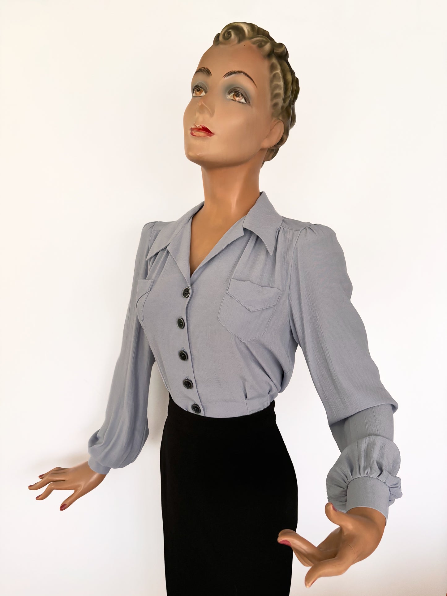 The House of Foxy 40s Sweetheart Blouse Lilac