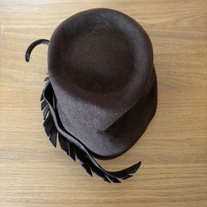 1940s Brown Fez Hat
