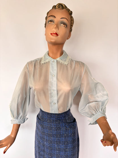 1950s Sheer Blouse | XS/S