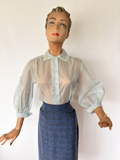 1950s Sheer Blouse | XS/S