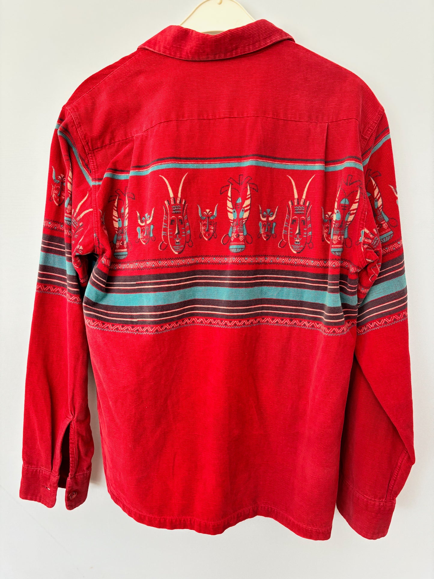 1950s Style Eyes Repro Tribal Mask Mens Shirt | S