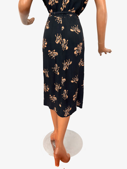 1940s Cavaliers Novelty Print Dress | M