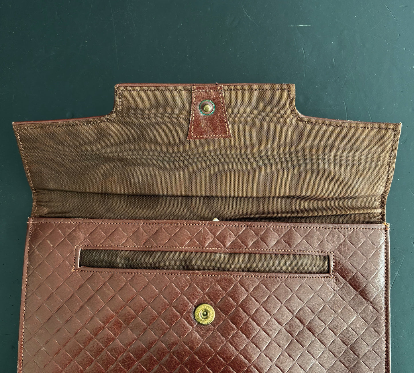 1940s Leather Clutch Envelope Bag