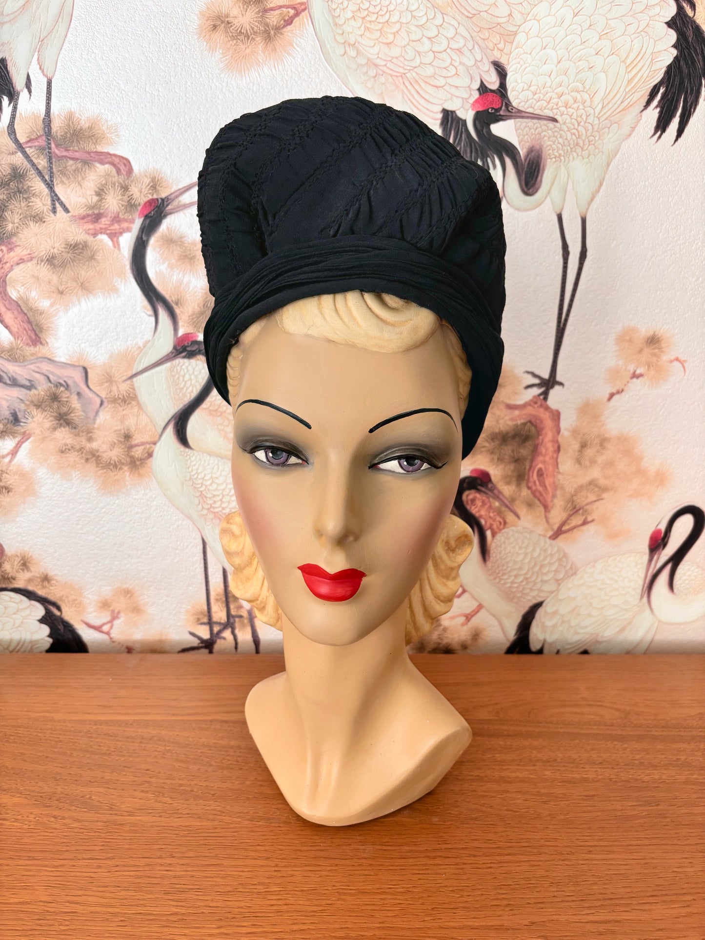 1940s High Front Smocked Beret