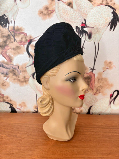 1940s High Front Smocked Beret