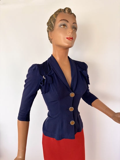 1930s/1940s Gabardine Jacket | XXS