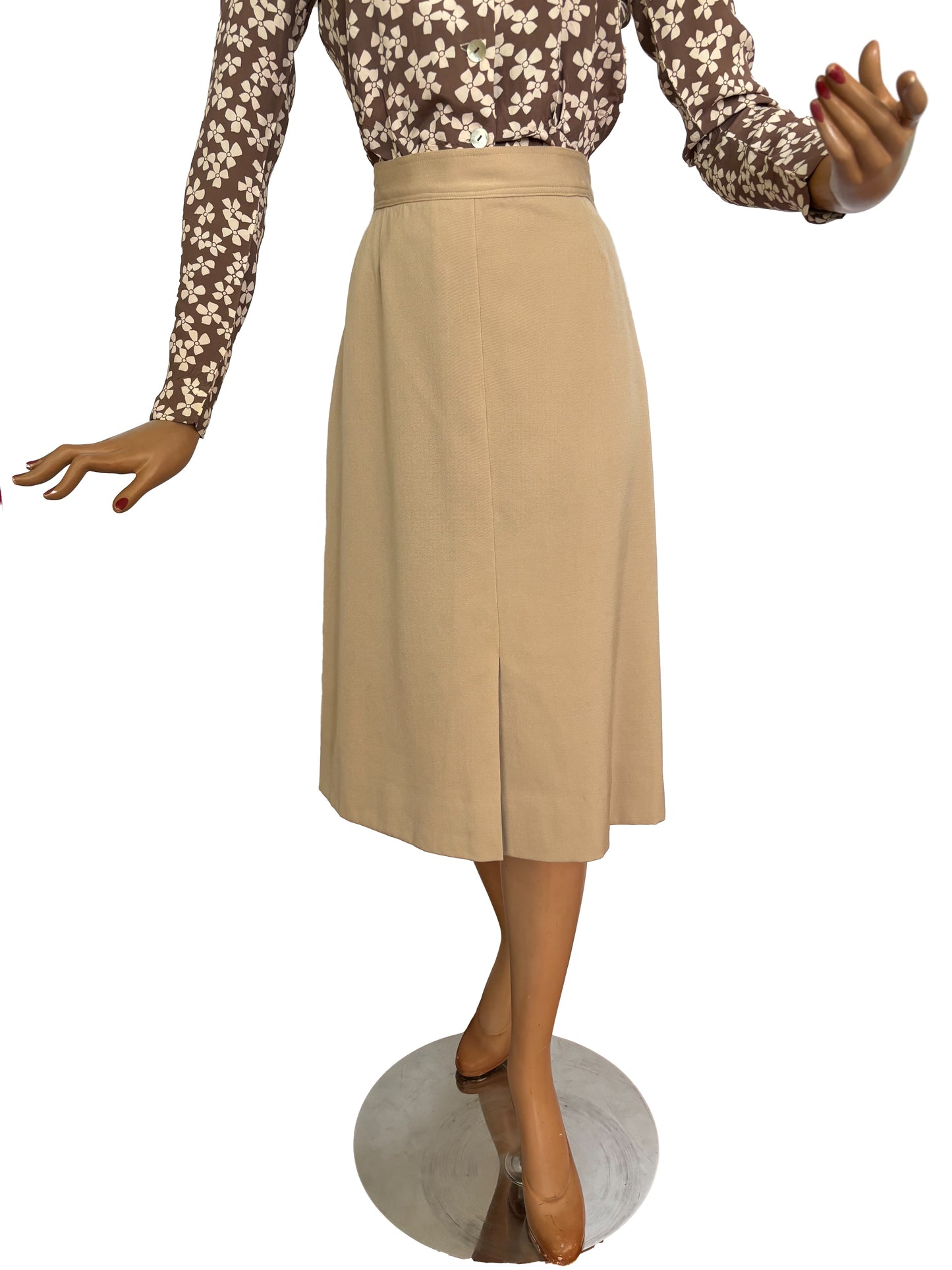 1940s Sloat Miron Beige Gabardine Skirt | S