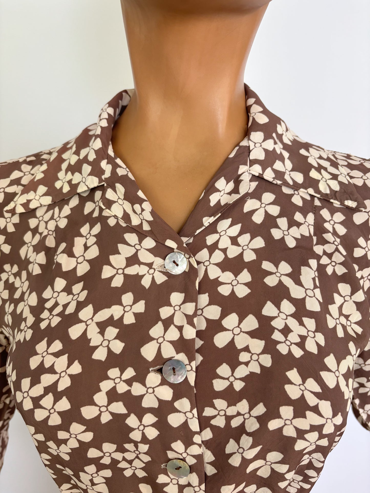 1940s Rayon Blouse | XS/S