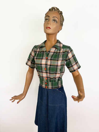 Brenda 1940s Style Land Girl Blouse