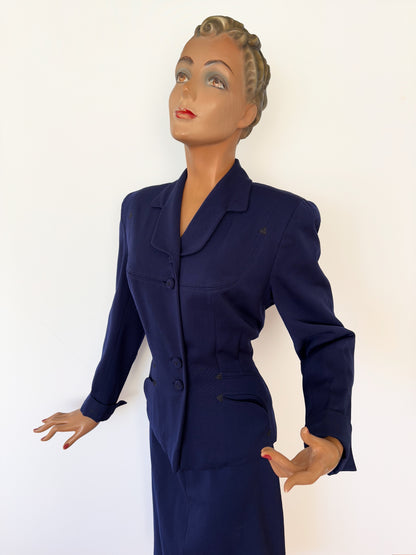 1940s Gabardine Western Suit | Jacket S/M, Skirt XS