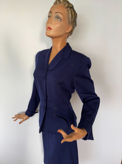 1940s Gabardine Western Suit | Jacket S/M, Skirt XS