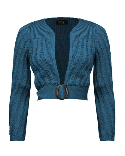 The House of Foxy 1940s Datemaker Cardigan - Petrol