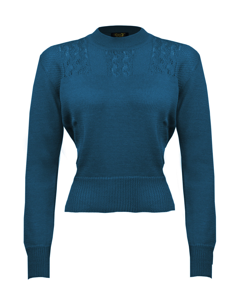 The House of Foxy Homebird Knit Sweater - Petrol