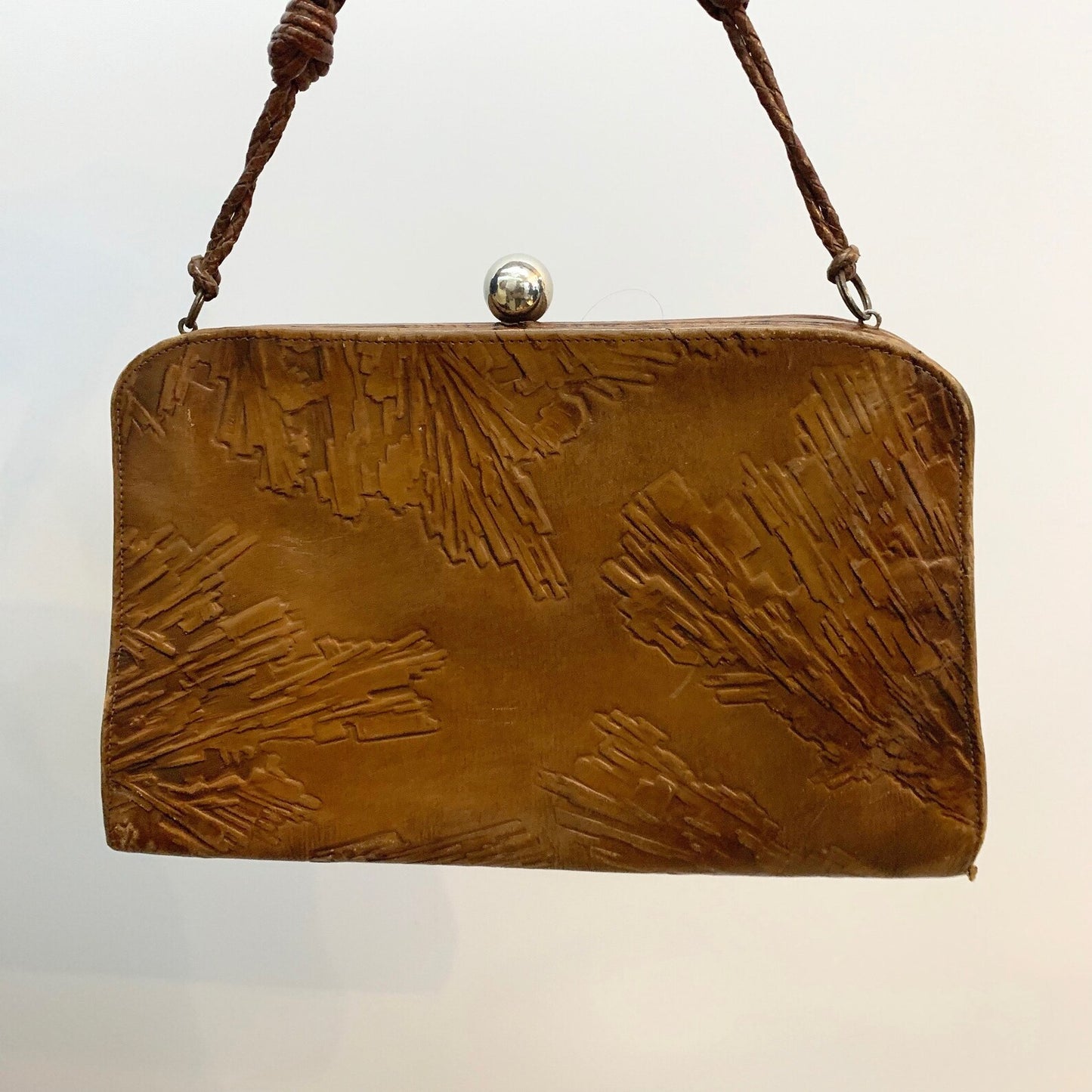 1920s/1930s Tooled Leather Purse Handbag