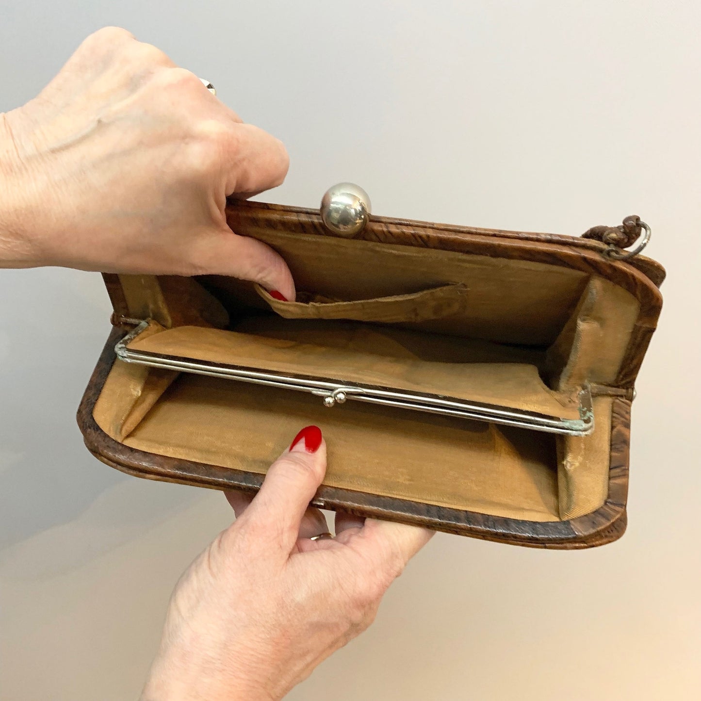 1920s/1930s Tooled Leather Purse Handbag