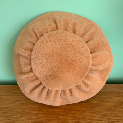 1950s Beige Orange Mushroom Hat