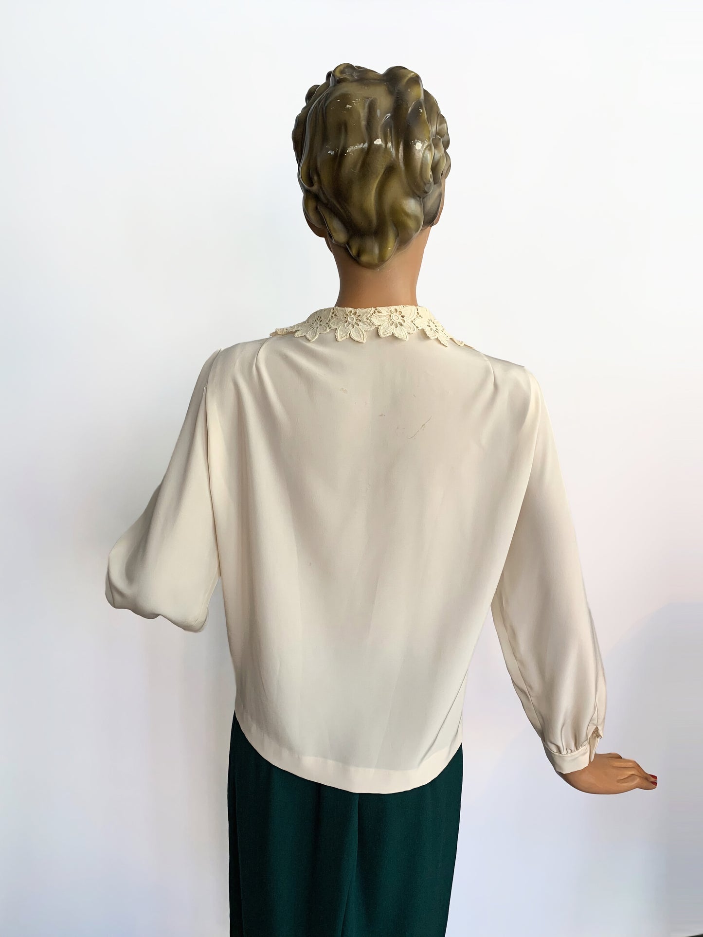 1940s/1950s Lace Panel Blouse | L/XL