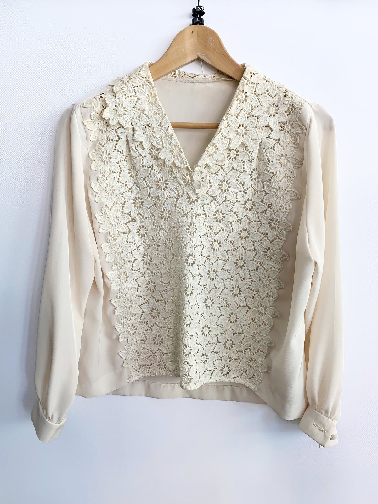 1940s/1950s Lace Panel Blouse | L/XL