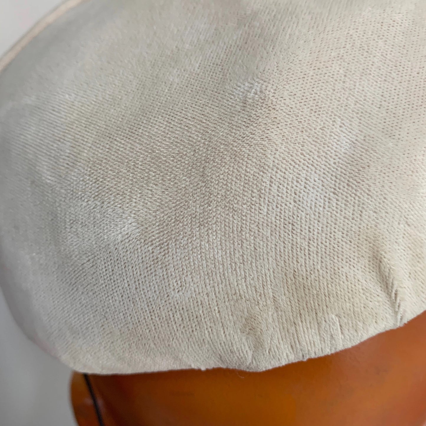 1950s Cream Grey Velvet Beret