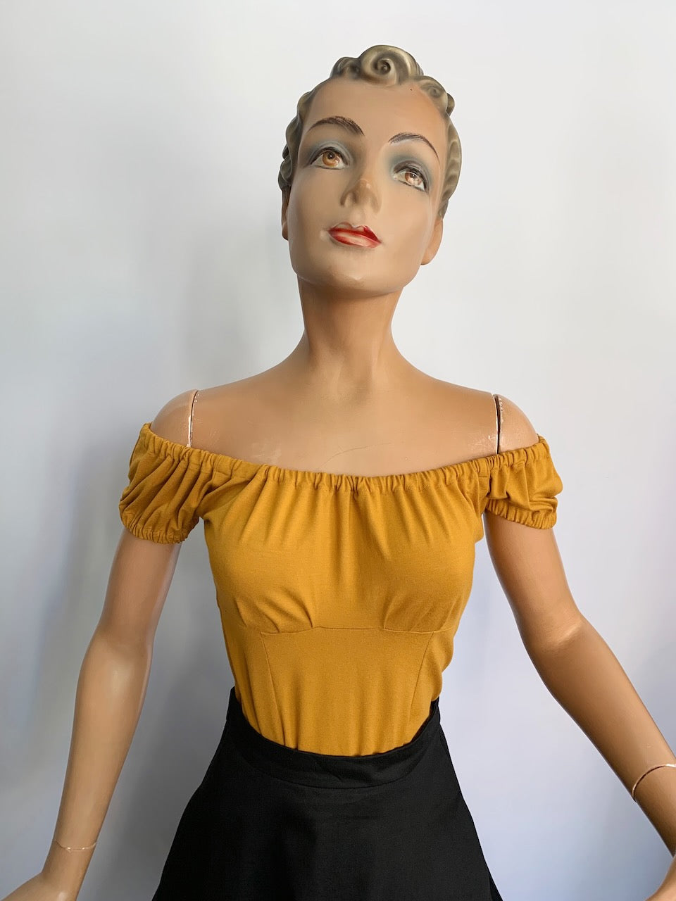 Shirley Peasant Top Mustard