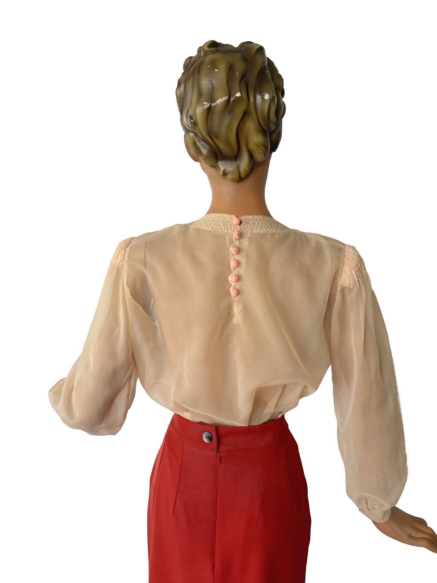 1940s Sheer Blouse | M