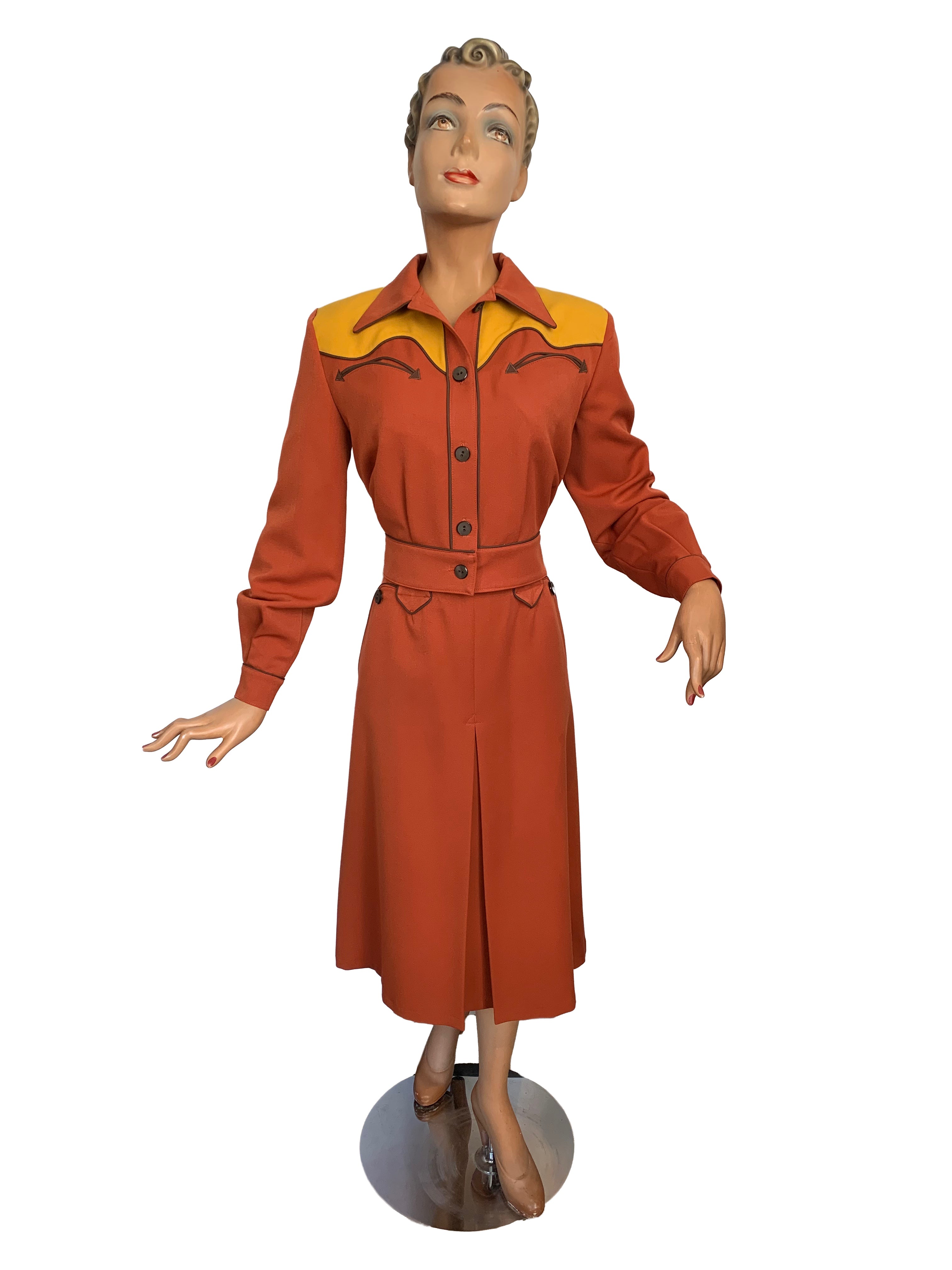 Lily-Mae 1940s Western Jacket Rust - Made to Order – Lily Scarlet