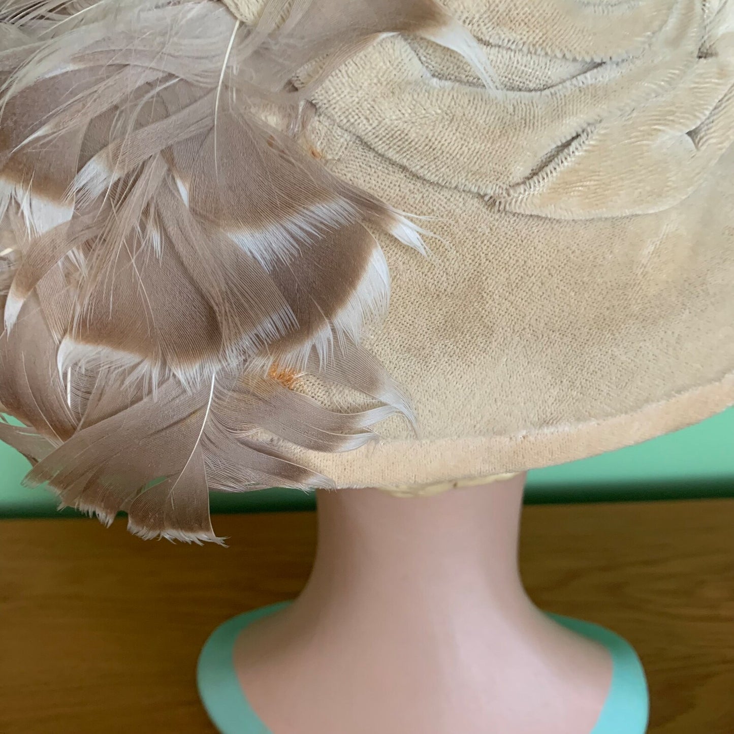 1950s Velvet and Feathers Halo Hat