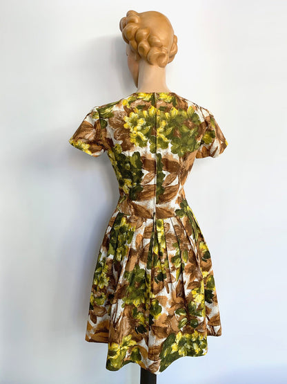 1950s Cotton Swing Dress | M