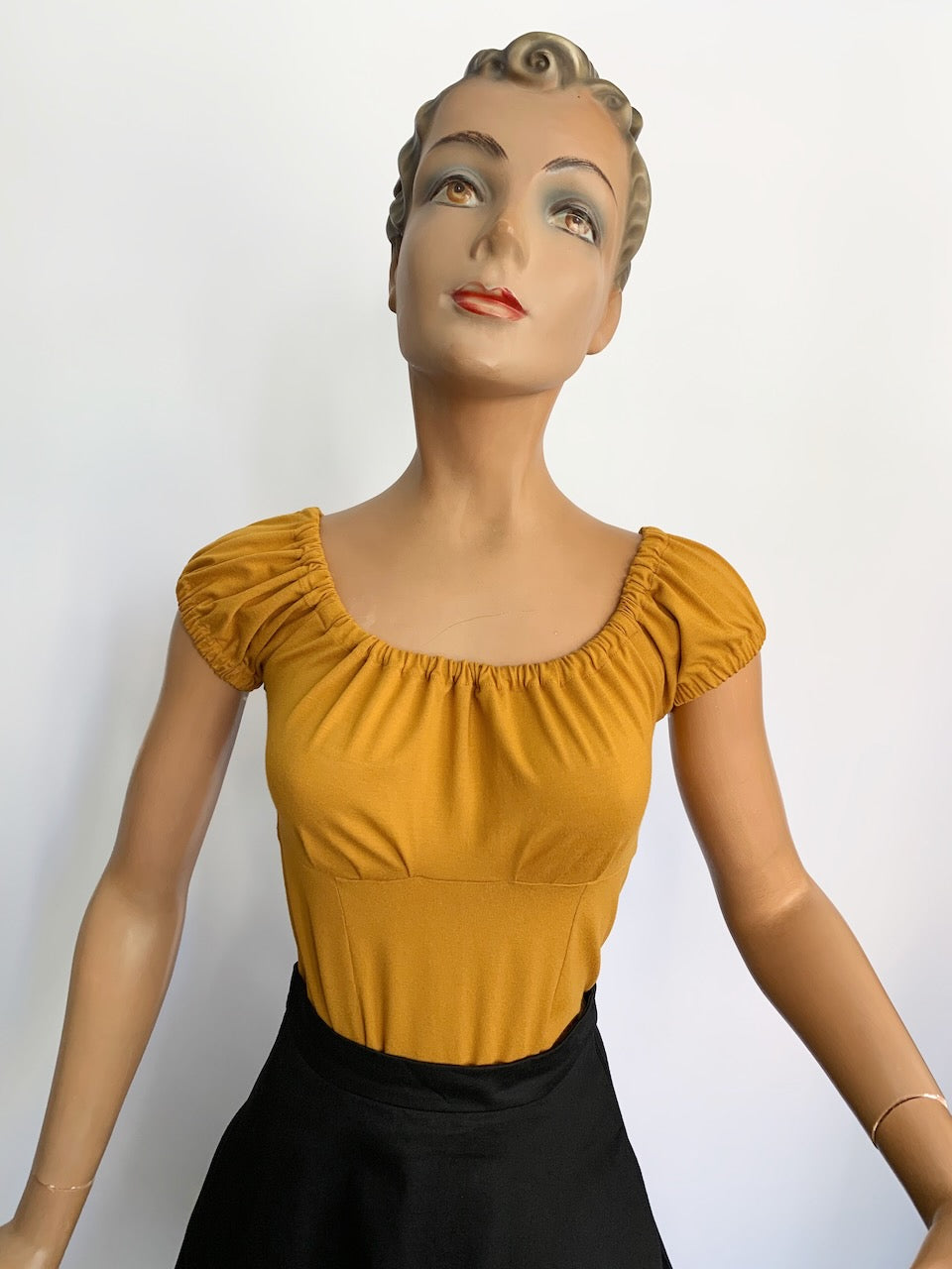 Shirley Peasant Top Mustard