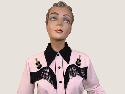 June 1940s Western Blouse Pink - Made to Order