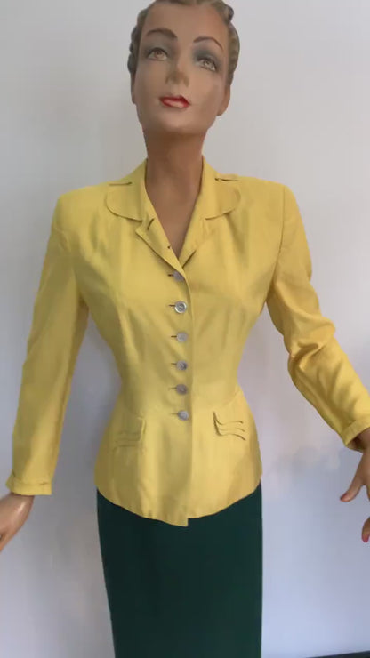 1940s Weathervane Handmacher Gabardine Jacket | M