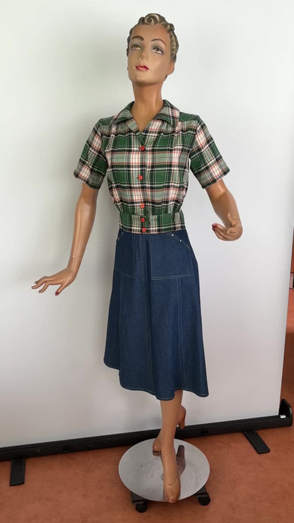 Brenda 1940s Style Land Girl Blouse