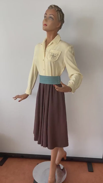 Kleid von Ivan Frederics of California aus den 40ern | Größe S/M