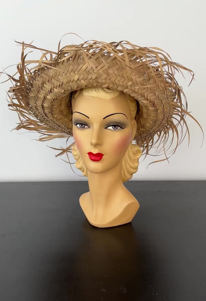 Mid-Century Caribbean Straw Hat