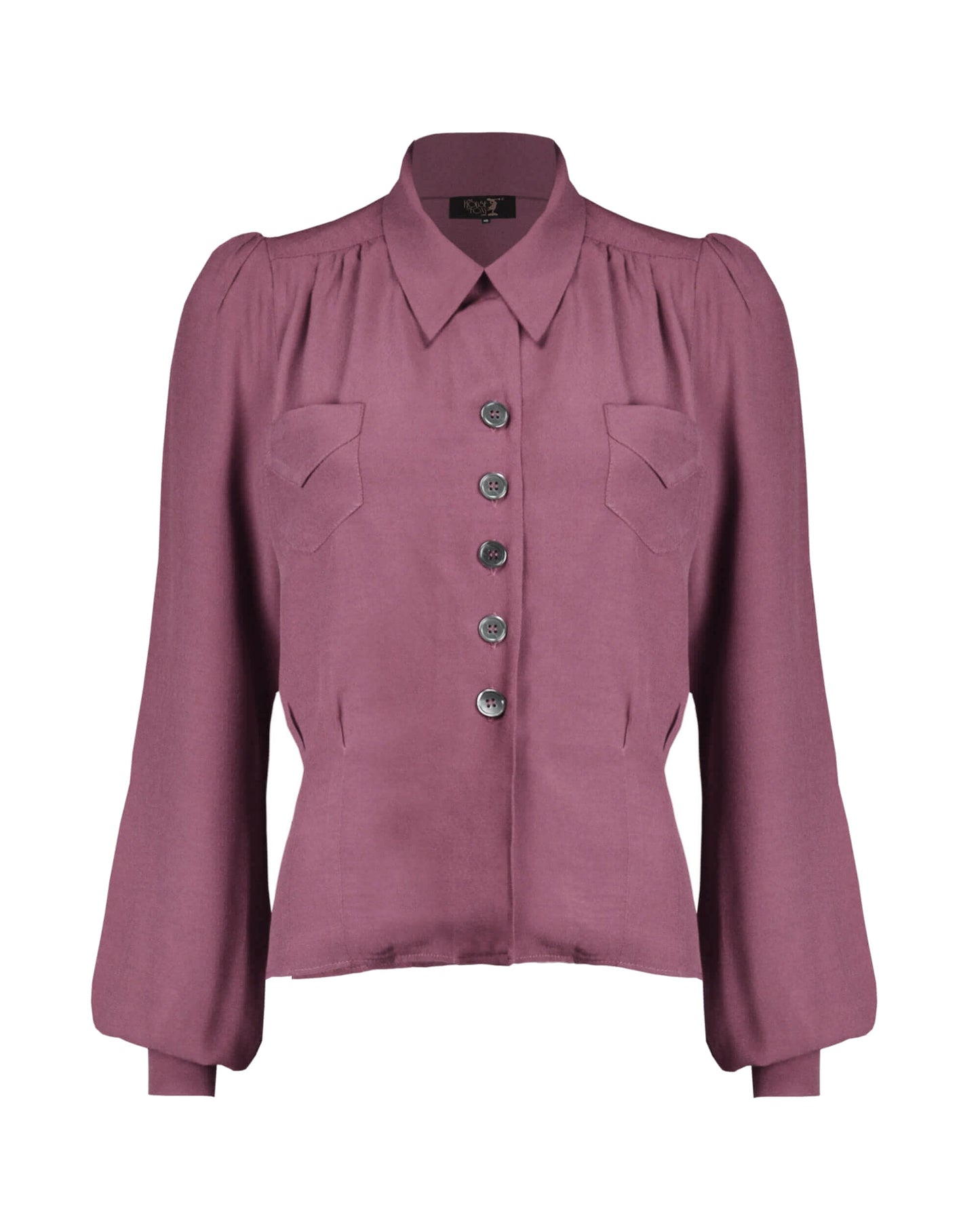 The House of Foxy 40s Sweetheart Blouse Plum