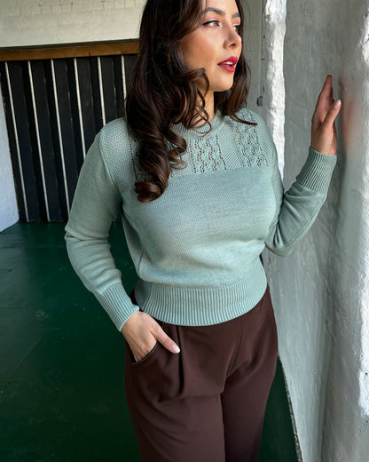 The House of Foxy Homebird Knit Sweater - Wild Mint