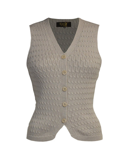 The House of Foxy Knitted Waistcoat - Pearl