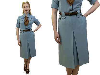 Lily-Mae 1940er Westernrock Blau - Auf Bestellung