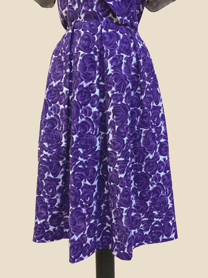 1950s Purple Swing Dress | M