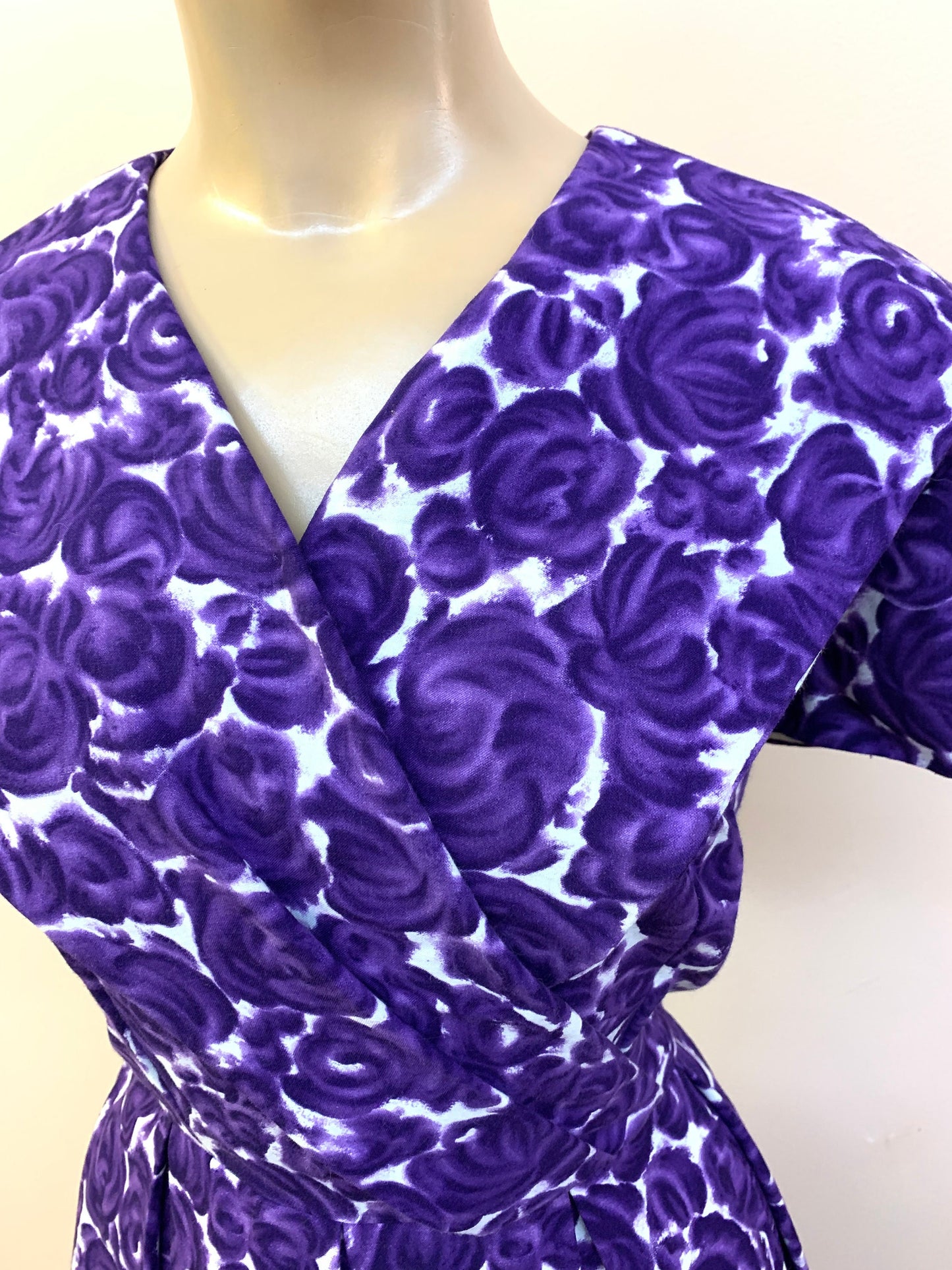 1950s Purple Swing Dress | M