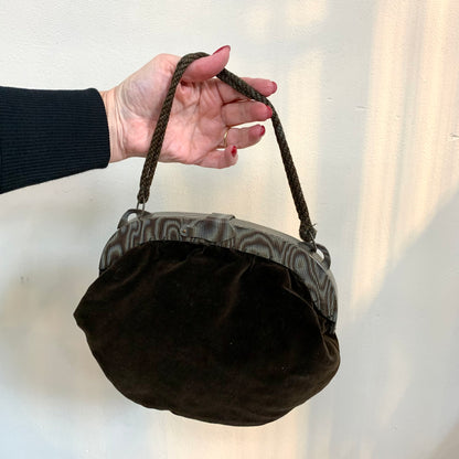 1930s Velvet Purse with Early Plastic Frame