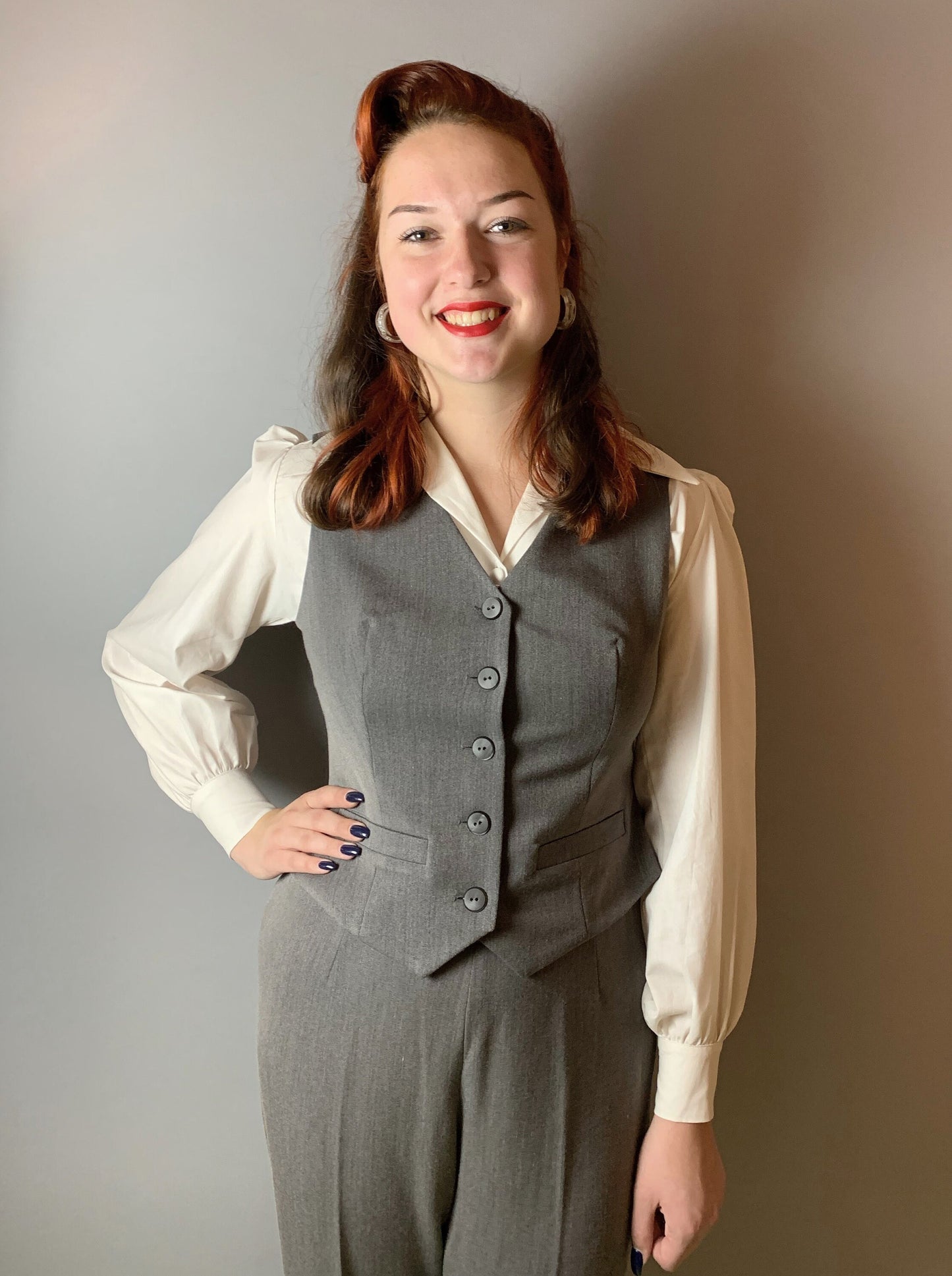 Garbo 1940s Waistcoat Black