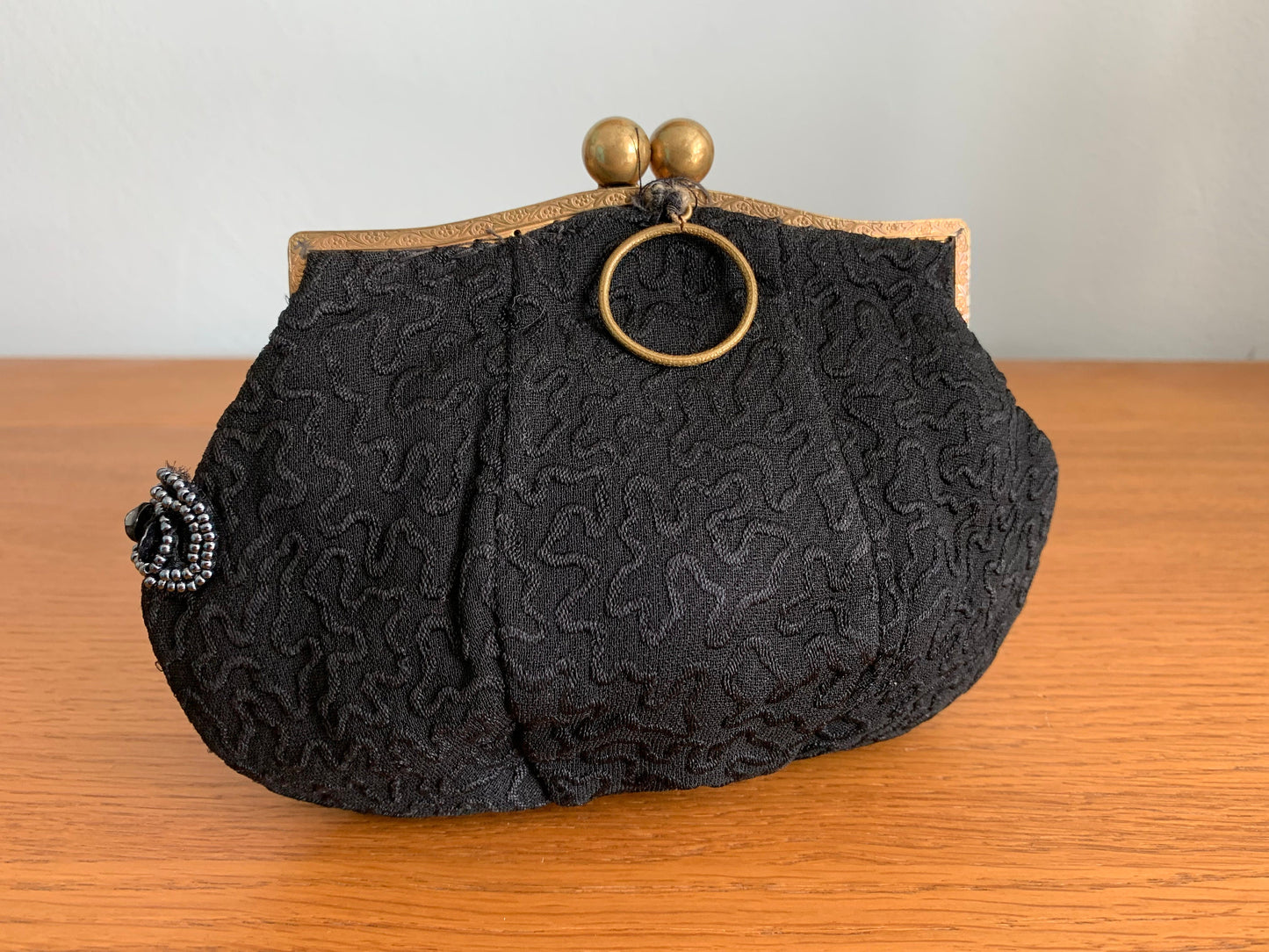 Vintage Beaded Black Purse