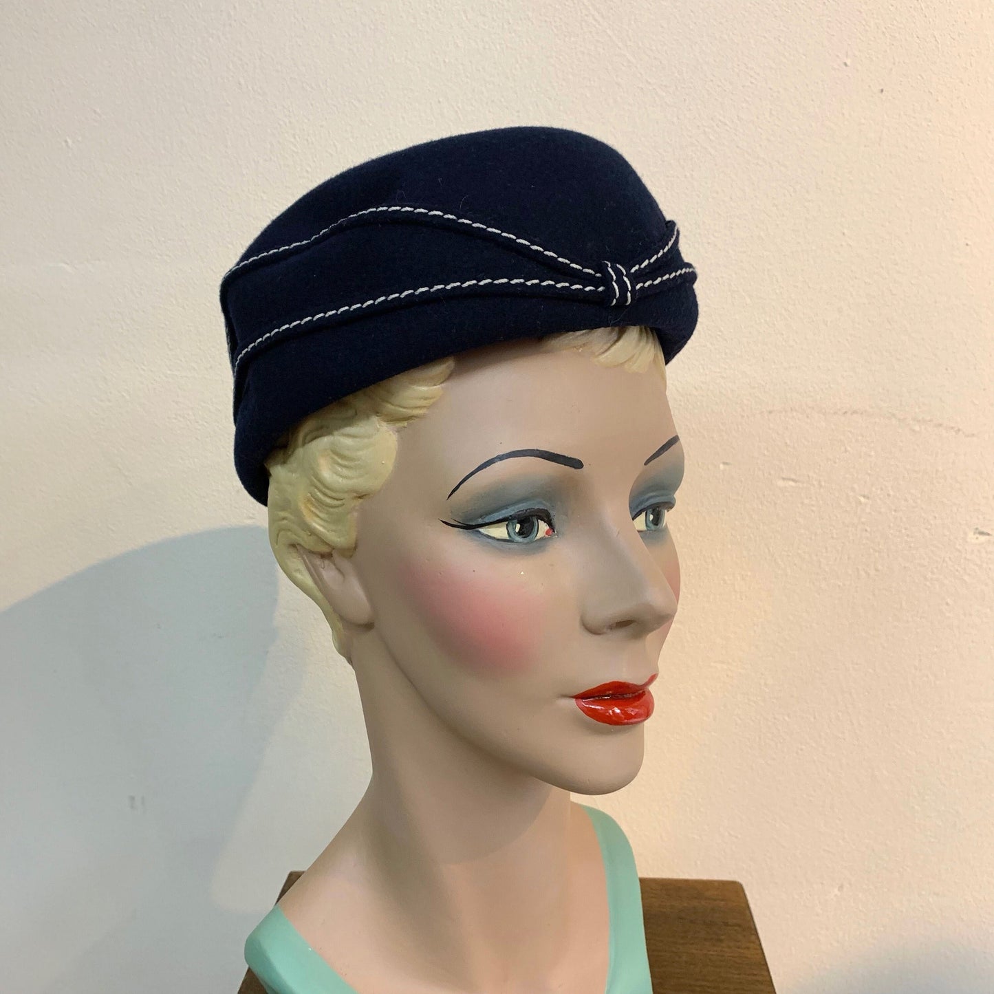 1960s Dark Blue Stewardess Type Hat
