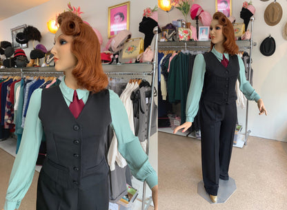 Garbo 1940s Waistcoat Black