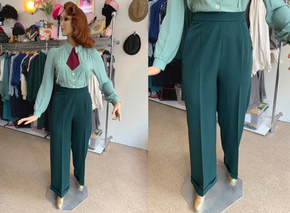 Garbo 1940s Swing Trousers Green